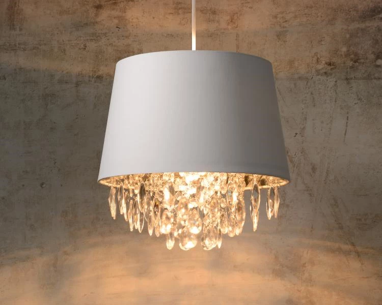 Lucide DOLTI - Hanglamp - Ø 30 cm - 1xE27 - Wit - sfeer 1